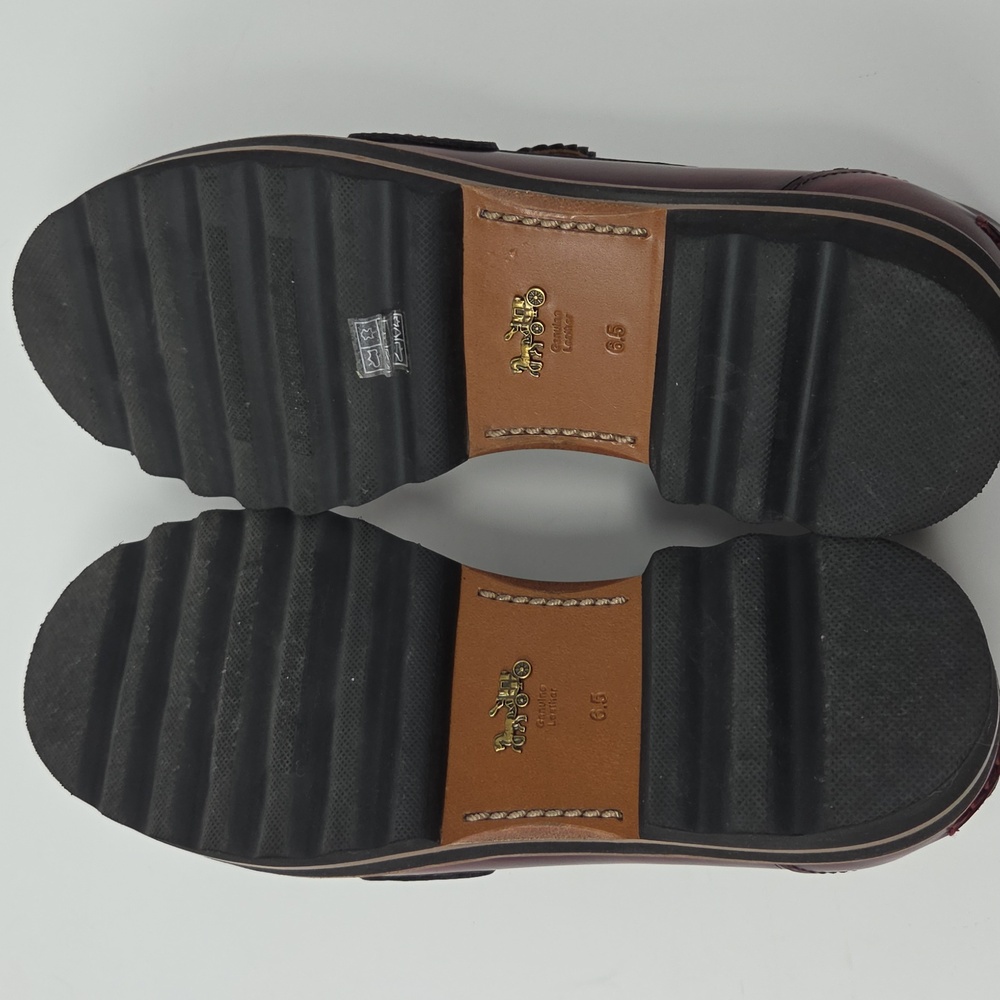 Coach Lenox Loafer In Burgundy With Tea Roses - Picture 8 of 8